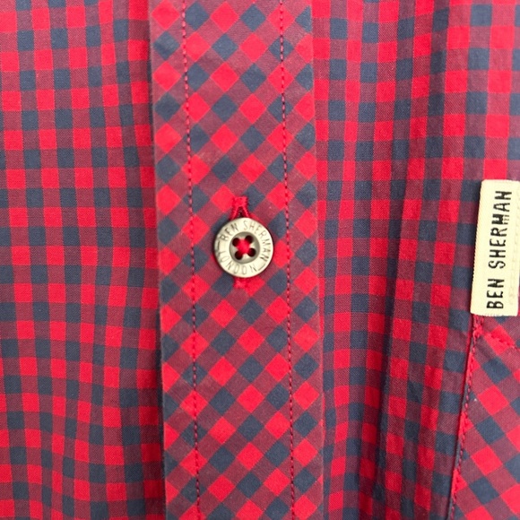 Ben Sherman ‘The Original Gingham Shirt’ in Red and Blue Checks Size M - Picture 5 of 10